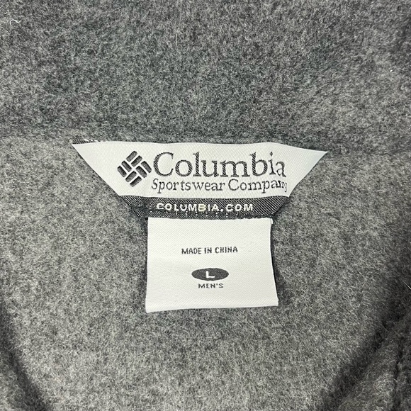 Columbia Salt Water Sportsman Mens Fleece Vest Sz Large Dark Grey Full Zip B7 - Picture 2 of 7